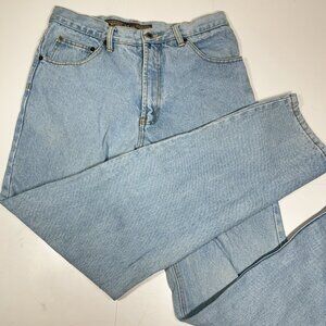 VTG Maneuvers Denim Men Jeans Blue Light Wash Tapered 100% Cotton Tag Sz 31”x32”
